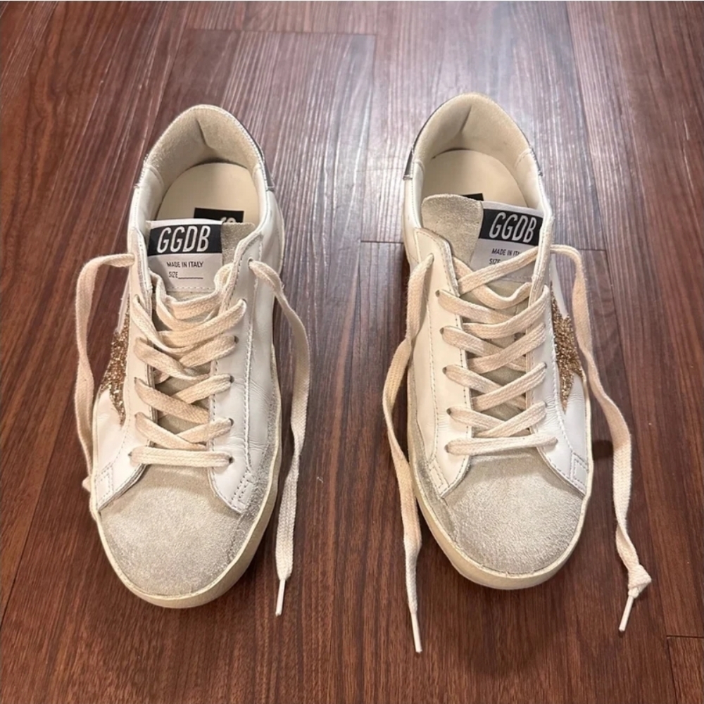 Golden Goose Cream and Gold Women's Sneakers